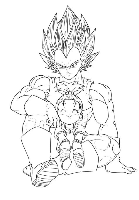 Bulma And Vegeta Tattoo, Vegeta Coloring Pages, Dragon Ball Coloring Pages, Dragon Ball Coloring, Dragon Ball Z Coloring Pages, Ball Coloring Pages, Dbz Tattoo, Tattoo For Baby Girl, Dbz Drawings