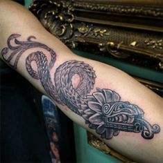 Mayan Serpent Tattoo Aztec Serpent Tattoo, Mayan Tattoo Designs, Aztec Serpent, Aztec Warrior Tattoo, Aztec Tattoos Sleeve, Tattoos Chest, Him And Her Tattoos, Feather With Birds Tattoo, Mayan Tattoos