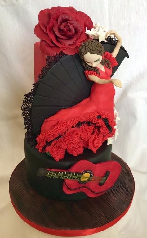 Flamenco Party, Country Cake, Dancer Cake, Spanish Flamenco, Edible Lace, Flamenco Dancer, Couture Cakes, 3d Cakes, Modeling Paste