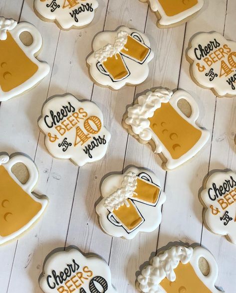 47 Likes, 0 Comments - Ann Murad (@suburban_madmom) on Instagram Beer Cookies, Beer Cheers, Sugar Cookie Icing, Cookie Icing, Cookies Decorated, Birthday Cookies, Sugar Cookies Decorated, Cookie Decorating, Sugar Cookies