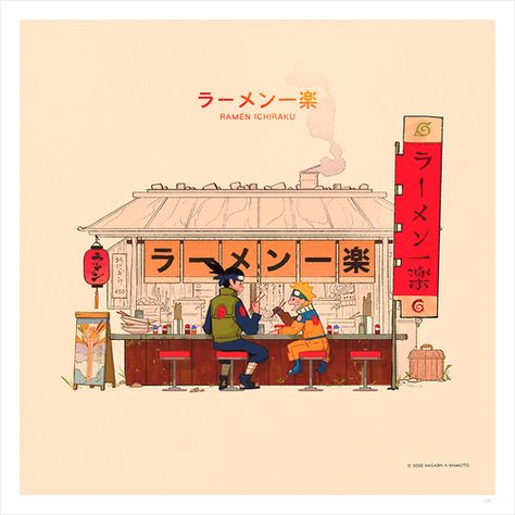 Ichiraku (print), Grace Kum Iruka X Naruto, Ichiraku Ramen, Ramen Shop, Visual Development, Ramen, Naruto, Art Gallery, Portfolio, Twitter