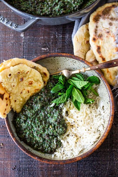 Lentil Dal is one of the most delicious, plant-based Indian meals! This version is packed with Spinach making it especially high in nutrients and flavor! Rich, fragrant, and packed with protein, think of this Spinach Lentil Dal - like Saag Paneer, but substituting lentils instead of the Cheese! Super tasty and healthy.  #dal #lentilrecipes #lentildal Lentil Dal Recipe, Lentil Recipes Indian, Spinach Lentil, Spinach Dal, Spinach Sauce, Indian Meals, Saag Paneer, Lentil Dal, Healthy Vegetarian Dinner