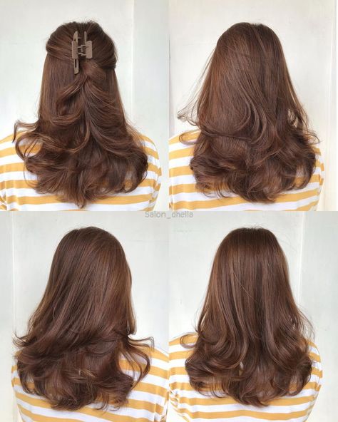 Honey Brown Highlights, Hair Stail, Digital Perm, Hair Style On Saree, Hair Inspiration Long, 2023 Hair, Layered Haircuts For Medium Hair, Stylish Hairstyles, Latest Hair Trends