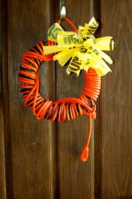 Samma's Spot: A Home Depot & VELCRO House Party electrical cord wreath Home Depot Birthday Party, Home Depot Party, Housewarming Party Ideas, Man Shower, Disney Cars Party, House Warming Party, Handy Man, Party Projects, Construction Crafts