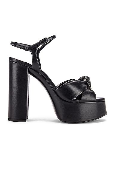 SAINT LAURENT BIANCA 防水台凉鞋. #saintlaurent #shoes Sheer Tights, Rive Gauche, 5 Inch Heels, Pop Fashion, Small Leather Goods, Soft Black, Lifestyle Brands, World Of Fashion, Black Sandals