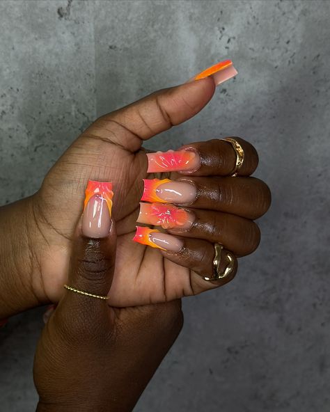 Orange moon🌞🧡 Send a DM TO BOOK🧡 #nailsbyonoh #explore #nailtechinlondonontario #vbeautypure #londonontarionailtech #nailsandmore #nails #acrylicnails #nailsofinstagram #nailsoftheday #nailsofig #nailsoftheweek #explorepage #nailsnailsnails #nailinspo #nailinspiration #birthdaynails #fortwayneindiana #fortwaynenails #nailreels#fortwayneinnailtech #nailtutorial #nailtutorials #reels Orange Acyrilics Nails, Orange Funky Nails, Acyrilics Nails, Yellow And Orange Nails, Orange Moon, Fort Wayne Indiana, Orange Nails, Birthday Nails, Funky Nails