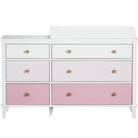 Little Seeds Monarch Hill Poppy 6-Drawer Changing Table, Pink White 6 Drawer Dresser, Changing Dresser, Pink Drawers, Changing Table Topper, Grey Drawers, Changing Table Dresser, Baby Changing Tables, Teen Furniture, Kids Dressers