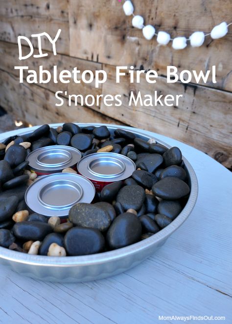 Diy Table Top Fire Bowl, Table Top Fire Bowl, Paver Fire Pit, Fire Pit Essentials, Tabletop Fire Bowl, Smores Dip, Outside Fire Pits, Fire Pit Materials, Backyard Bonfire