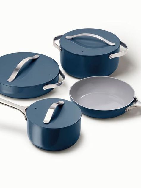 What's the best non-toxic cookware? I get asked all the time about what pots and pans I use when cooking. I do everything I can to make sure I'm using non-toxic cookware, but I also know there's so much information out there on what's considered "good" and what's "bad" that it can get overwhelming. BUT, look no further! I've asked my dear friend Aida Garcia-Toledo from Non-Toxic Munchkin to share her expertise to help you with your search!    Here's what Aida had to say about detoxing your life Cooking Gadgets Appliances, Cookware Set Best, Non Toxic Cookware, Cookware Design, Pot And Pans Organization, Ceramic Cookware Set, Ceramic Cookware, Nonstick Cookware, Cooking Gadgets