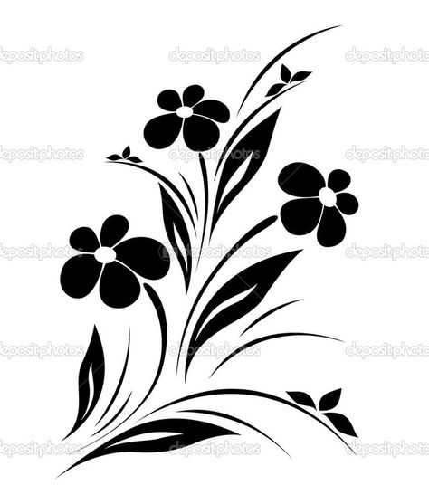 1000+ images about Clipart on Pinterest | Clip art, Silhouette and ... Flower Stencil Patterns, Simple Flower Design, Flower Logo Design, Flower Silhouette, Flower Drawing Design, Drawing Simple, Feather Hair, Flower Stencil, Silhouette Stencil