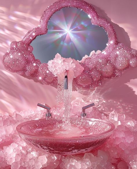 Crystal bathrooms & diamond covered bathroom stuff.✨💗 Because. Why not? You might feel protected while you 💩 Tomorrow I’m releasing a reel with these bathroom beauties, ANIMATED, and it’s MY FIRST REEL.✨💗 ⚠️These are not real, btw, just having fun and enjoying new visions as they come in. I was also inspired by a crystal mirror set I saw by @euphoriaai.art last week & promised to give credit. Thank you for providing inspo.💕 What does your fantasy bathroom look like? Xo, Heather . . . ✨I... Fantasy Bathroom, Glitter Bathroom, Crystal Bathroom, Crystal Mirror, Royal Pink, Bathroom Stuff, Glitter Art, Pink Vibes, Pink Themes