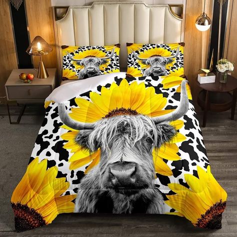 Cow Print Stuff Bedroom, Sunflower And Cow Bedroom Ideas, Cowprint Bedding Sets, Cow Bedding Set, Rainbow Cow Print Bedding, Twin Size Comforter, Full Size Comforter, Kids Comforters, Unique Bedding Sets