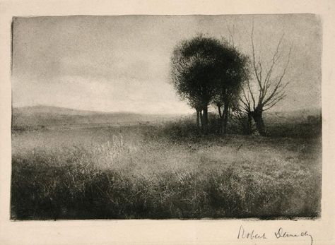 Autumn Landscape (Trees in the marsh at Villers-sur-Mer, Normandy) Robert Demachy, Artist Robert Demachy, Shadow Photography, Old Photography, Black And White Landscape, Charcoal Art, Dark Sky, Landscape Drawings, Dark Photography, Artistic Photography