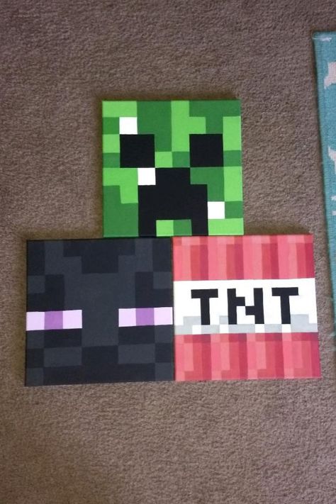 Minecraft Tnt, Fun Diy Crafts, Fun Diy, Creepers, Fun Diys, Art Ideas, Minecraft, Paintings, Art