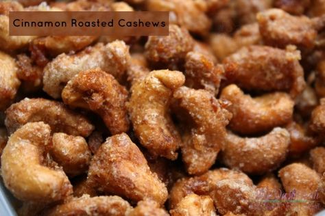 Cinnamon Roasted Cashews #Recipe Toffee Cashews, Cashew Recipes, Butter Toffee, Dessert Aux Fruits, Desserts Vegan, Nut Recipes, Roasted Cashews, Roasted Nuts, 1 Pound