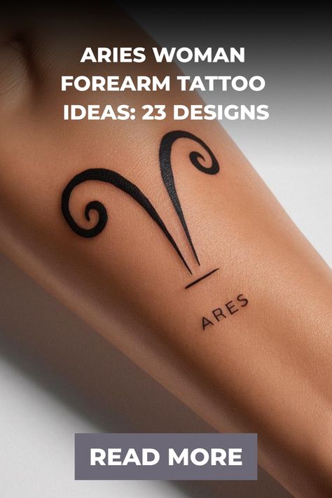 Aries Woman Forearm Tattoo Ideas: 23 Designs Aries Sign Tattoo, Woman Forearm Tattoo, Aries Tattoo For Women, Aries Constellation Tattoo, Forearm Tattoo Ideas, Aries Women, Ram Tattoo, Create A Tattoo, Aries Constellation