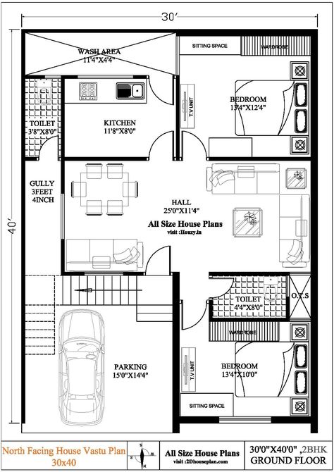 North Facing House Vastu Plan 30×40 | Best House Designs 40 40 North Facing House Plans, North Facing House Plans India Vastu, 30x40 House Plans North Facing, West Facing House Plans Vastu, Padma Priya, Civil Architecture, Industrial House Plans, Vastu Plan, House Vastu