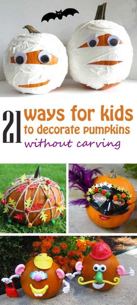 21 ways for kids to decorate pumpkins without carving. Use felt, confetti, washi tape, sharpie, buttons, neon stickers, twine and more. | at Non Toy GIfts Decorate Pumpkins Without Carving, Pumpkin Ideas For Kids, Aesthetic Craft Ideas, Neon Stickers, Decorate Pumpkins, Pumpkin Carve, Pumkin Decoration, Flower Snowflake, Creative Pumpkin Decorating