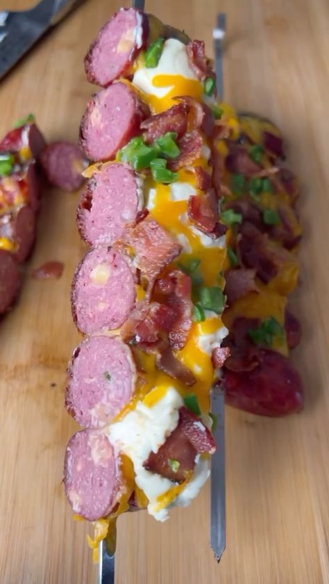 Jalapeño Popper Sausage Skewers These are super easy to make and are a must try! Recipe • Skewer your brats together and grill over… | Instagram Jalapeno Poppers With Sausage, Sausage Skewers, Culinary Dishes, Instagram Recipes, Smoked Meat Recipes, Shredded Cheddar Cheese, Grilling Season, Fun Foods, Jalapeno Poppers