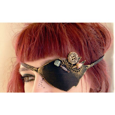 Eye patch, leather eye patch, pirate, eyewear, all seeing eye,... ($32) ❤ liked on Polyvore Diy Eye Patch, Specific Aesthetic, Pirate Eye Patch, Xmas Makeup, Pirate Eye, Pirate Eye Patches, Leather Mask, Eye Patches, Gothic Victorian