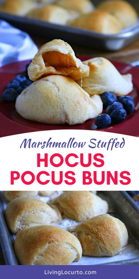 Hocus Pocus Buns, Buns Recipe Easy, Crescent Rolls Recipe, Resurrection Rolls, Halloween Sugar Cookies Decorated, Covered Marshmallows, Buns Recipe, Crescent Roll Recipes, Crescent Roll