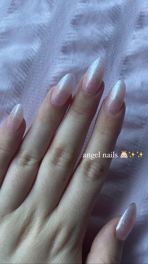 Vs Angel Nails, Ballerina Nails Aesthetic, Ballet Nails Shape, Angel Inspired Nails, Swan Lake Nails, Ballet Core Nails, Sugarplum Fairy Nails, Angel Nails Designs, Angel Core Nails