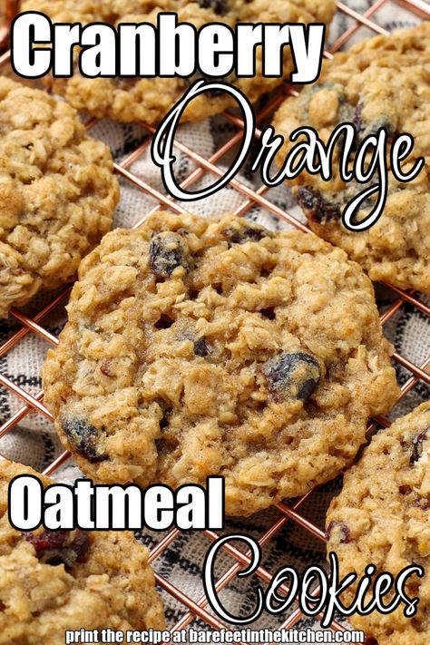 Cranberry Orange Oatmeal Cookies Cranberry Orange Oatmeal Cookies, Orange Oatmeal Cookies, Oatmeal Cranberry Cookies Recipe, Cranberry Orange Oatmeal, Orange Oatmeal, Cranberry Orange Cookies, Soft Cookie Recipe, Oatmeal Cranberry Cookies, Cookie Recipes Oatmeal Raisin