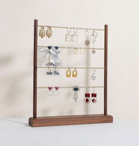 Amazon.com: GemeShou Walnut earrings display stand for selling, big wooden jewelry earring organizer shelf with 4 tiers, wood earring storage organizer rack for boutique store【Earring shelf-4 tiers】 : Clothing, Shoes & Jewelry #JewelryLovers #JewelryAddict #StatementJewelry #Jewelry #of #Tidiness #of #World #the #Exploring #Organizers #Fashion #Jewelry #Art #The Diy Earing Displays, Earrings Display, Earring Display Stands, Organizer Shelf, Wood Earring, Sand Paper, Earring Storage, Wood Wax, Earring Organizer