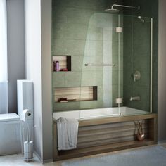 Bathtub Doors, Tub Doors, Tub Shower Doors, Frameless Shower Doors, Bathroom Remodel Shower, Renovation Design, Sliding Shower Door, Tub Shower, Frameless Shower