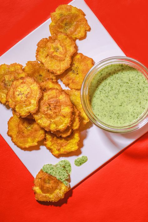 Dipping Sauce For Plantains, Tostones Recipe Dipping Sauces, Puerto Rican Dipping Sauce, Tostones Garlic Dipping Sauce, Fried Plantains Cuban, Tostones Dipping Sauce, Plantain Dipping Sauce, Garlic Sauce For Tostones, Puerto Rican Garlic Sauce