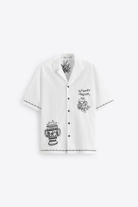 Embroidered Short Sleeve Shirt For Streetwear, Embroidered Cotton Shirt For Streetwear, Mens Cuban Shirt, Cotton Button-up T-shirt For Streetwear, Cuban Shirt, Money Clothing, Baggy Shirt, Cuban Shirts, Safari Shirt