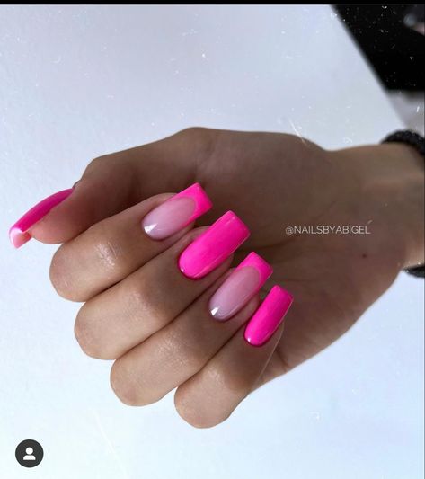 Square Gel Nails, Cute Pink Nails, Hot Pink Nails, Square Nail Designs, October Nails, Spring Nail Colors, Pink Nail Designs, Light Rose, Pink Acrylic Nails