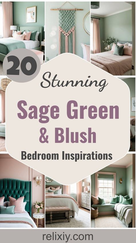 20 Stunning Sage Green And Blush Bedroom Inspirations Sage Green And Blush Boho Bedroom, Green Pink And Grey Bedroom, Pink And Sage Green Bedroom Ideas, Sage And Blush Bathroom, Pink And Green Bedrooms, Green Girls Bedroom Ideas, Sage Green Girls Bedroom, Sage And Blush Bedroom, Pink And Green Girls Bedroom