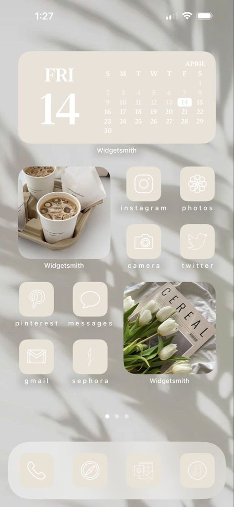 NEUTRAL IOS HOME-SCREEN IDEAS | HOW TO CUSTOMIZE YOUR IOS HOME-SCREEN Iphone Theme Minimalist, Aesthetic Ipad Homescreen Layout, Mobile Arrangement, How To Clean Iphone, Cel Phone, Ipad Essentials, Aesthetic Homescreen, Cute Home Screens, Custom Ipad