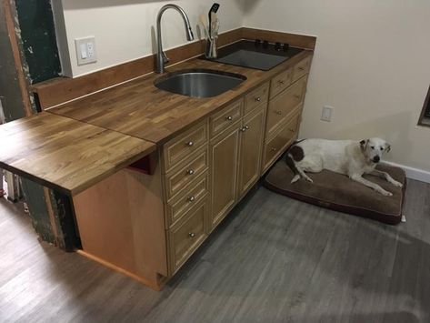 Folding countertop - Album on Imgur Folding Countertop Kitchen, Foldable Countertop, Retractable Countertop, Folding Countertop, Magnetic Tool Holder, Pool Room, Oscillating Tool, Pool Rooms, Bathroom Countertop