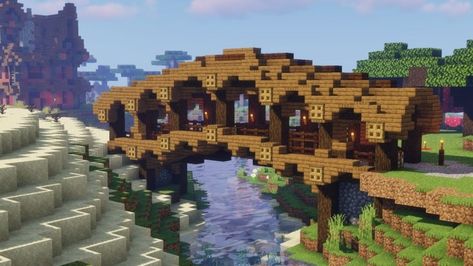 Minecraft Builds / Bases on Instagram: “A beautiful bridge! Follow -> @mcbases Follow -> @mcbases Follow -> @mcbases Credit: u/D3rJ0naas . #mcbases #minecraft #minecraftmemes…” Minecraft Walkway Design, Minecraft Barn, Minecraft Bridge, Bridge Ideas, Minecraft Building Guide, Minecraft Structures, Walkway Design, Minecraft Inspo, Minecraft Survival