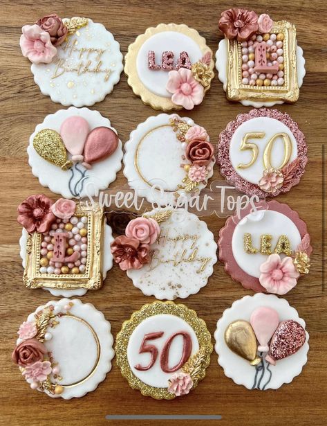 Cupcakes 50th Birthday, 70th Birthday Cupcakes, 50th Birthday Cupcake Toppers, 60th Birthday Cupcakes, Birthday Cupcakes For Women, 30th Birthday Cupcakes, 50th Birthday Cupcakes, Cupcake Toppers Wedding, Anniversary Cupcakes