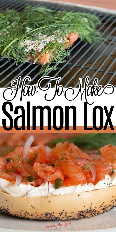 Salmon And Lox Board, Lox Recipes, Cured Salmon Recipe, Gravlax Recipe, Lox Recipe, Salmon Lox, Meat Curing, Seafood Delight, Cured Salmon