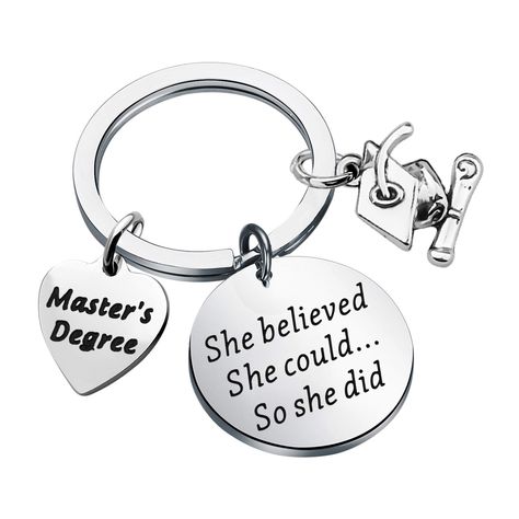 PRICES MAY VARY. 【MASTERS DEGREE GIFTS】- She believed she could.. so she did. This is the perfect inspiring gift for who are preparing for a master's degree or have successfully passed the master's degree or for friends who need encouragement. 【MATERIAL】 - Made of stainless steel, Non plating, Non allergic, Non fade, environmental protection and non-toxic, comfortable and easy to wear. 【MEASUREMENT】 - 30mm(1.18"). TIPS:manual measuring permissible error. 【MASTERS DEGREE GRADUATION GIFTS】If you c Masters Degree Graduation, Degree Graduation, Degree Gift, Masters Gift, Encouragement Gift, Master's Degree, Encouragement Gifts, She Believed She Could, Masters Degree