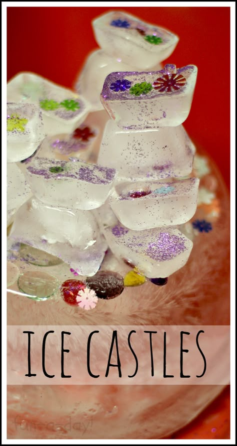 Melting Ice Castles -- This preschool science experience was Inspired by my students' love of "Frozen".  Perfect for a fairy tale them, or just because! Ice Experiments, Ice Activities, Fairy Tales Preschool, Science Experience, Fairy Tale Activities, Winter Theme Preschool, Preschool Science Activities, Fairy Tale Theme, Snow Theme