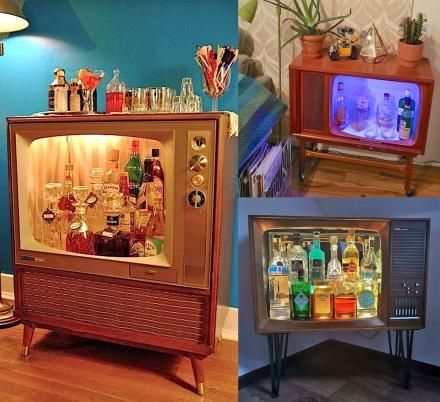 Creative Cabinet, Old Bed Frames, Outdoor Loungers, Vintage Television, Giant Inflatable, Tripod Stand, Diy Bar, Flying Saucer, Inflatable Pool