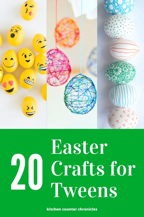 An awesome collection of Easter crafts for tweens and teens to make. Easter eggs, Easter bunnies and much more challenging craft projects for older kids. #easter #eastercrafts #eastercraftsforkids #eastereggs #craftsforkids #tweencrafts #tween #olderkidcrafts #easterbunnycraft #sewingforkids #craftsforteens #eastercraftideas #tweeneasterideas #teeneasterideas Cool Easter Crafts, Easter Teens, Easter Art Project, Easter Arts And Crafts, Fun Easter Crafts, Easter Activities For Kids, Easy Easter Crafts, Easter Bunny Crafts, Spring Easter Crafts