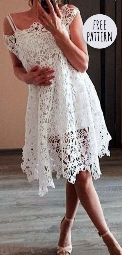 Crochet Sun Dress Free Pattern Crochet Sun Dress, Crochet Sun, Crochet Bodycon Dresses, Skirt Pattern Free, Crochet Dress Pattern Free, Crochet Wedding Dresses, Crochet Summer Dresses, Black Crochet Dress, Pull Crochet