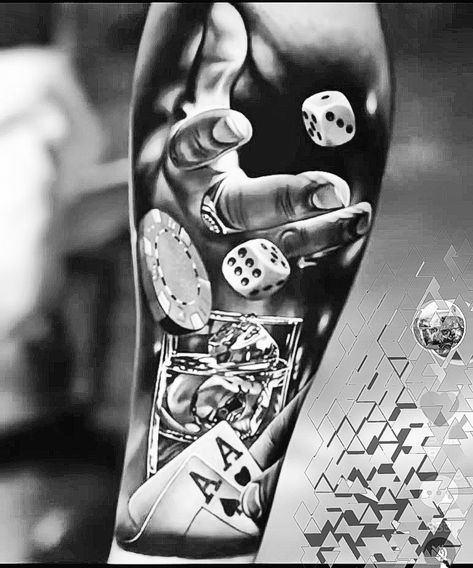 Best Gambling Tatoos, Gambling Tattoos For Men, Poker Table Tattoo, Tattoo Ideas Gangster, Poker Tattoo Ideas, Roulette Tattoo, Gamble Tattoo, Chess Piece Tattoo, Poker Tattoo