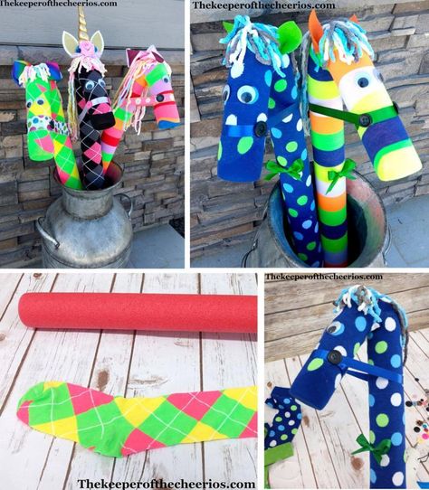 Horse Pool, Pool Noodle Horse, Noodle Horse, Pool Noodle Crafts, Horse Birthday Parties, Horse Ideas, Horse Camp, Stick Horses, Horse Party