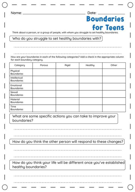 Setting healthy boundaries is essential for building strong and fulfilling relationships. Discover helpful worksheets to strengthen your connections. Elevate your relationships now! #SetBoundaries #HealthyRelationships #ClearCommunication #healthyrelationshipboundaries Communication Worksheets For Teens, Boundaries Worksheet Mental Health, Sensory Worksheets, Boundaries List, Personal Boundaries Worksheet, Setting Boundaries Worksheet, Boundaries Activities, Future Therapist, Boundaries Worksheet