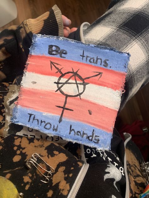 ( Trans pride patch ) Hidden Trans Flag, Trans Rights Graffiti, Trans Patch, Trans Pride Stickers, Trans Pride Protest Signs, Trans Pride, Clothing Design Sketches, Design Sketch, In This Moment