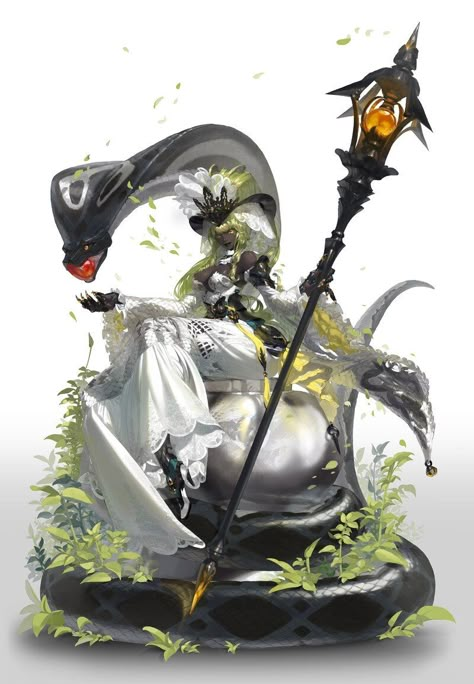 Snake Queen, Game Concept Art, Female Character Design, Character Design References, Fantasy Character Design, Fantasy Creatures, Character Design Inspiration, Character Illustration, Character Concept