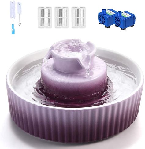 AmazonSmile : Pet Fountain, Cupcake Cat Water Fountain, Porcelain Pet Water Fountain for Dog and Cat, Scratch Resistant Cat Fountain, Easy to Clean and Ultra Quiet (Purple) : Pet Supplies Cupcake Cat, Pet Drinking Fountain, Dog Water Fountain, Dog Water Dispenser, Cat Fountain, Dog Water Bowls, Cat Water Fountain, Pet Water Fountain, Fountain Pump