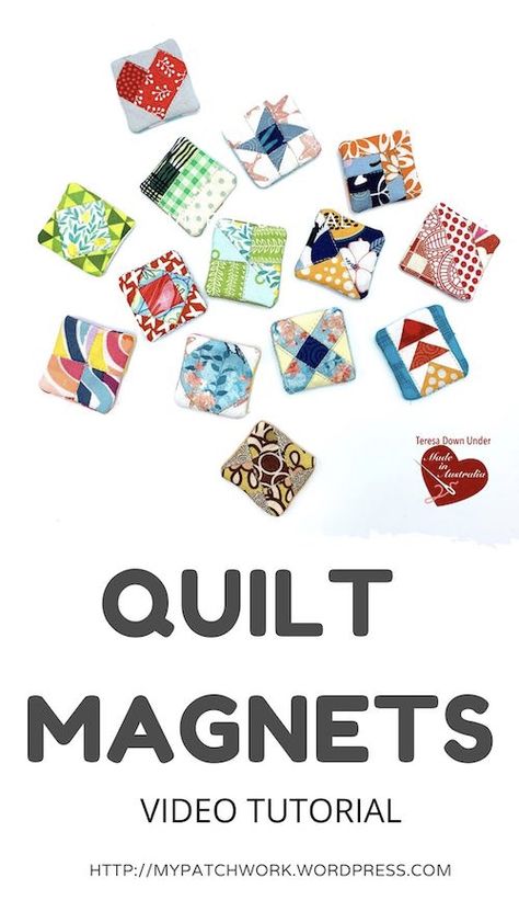 Quilted Magnets, Quilt Magnets, Small Quilted Gifts, Magnets Diy, Quilt Videos, Heart Quilts, Flying Geese Quilt, Scrap Fabric Projects, Quilt Retreat